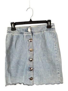 MAUD Norway Denim Button Down Mini Skirt 100% Cotton Blue Coquette 34 XS